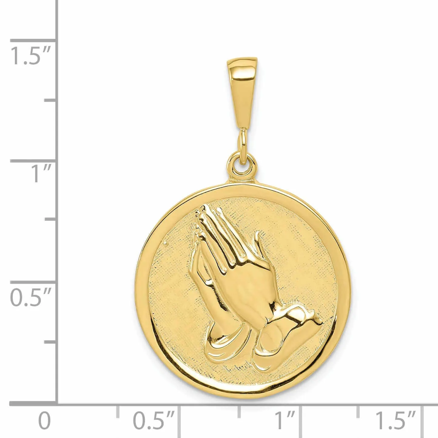 10k Yellow Gold Praying Hands Serenity Pendant