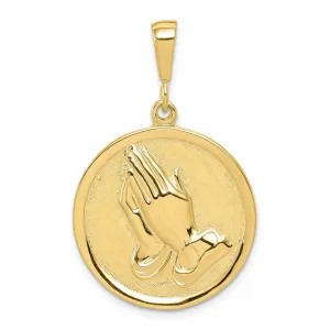 10k Yellow Gold Praying Hands Serenity Pendant