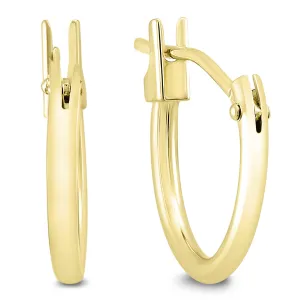 10MM Huggie Hoop Earrings in 14K Yellow Gold