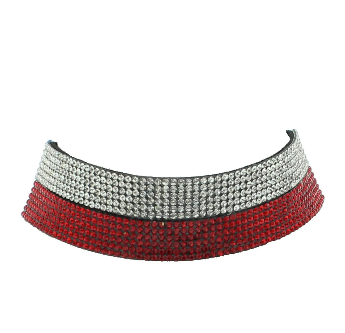 12 Row Diamante Stone Velvet Choker