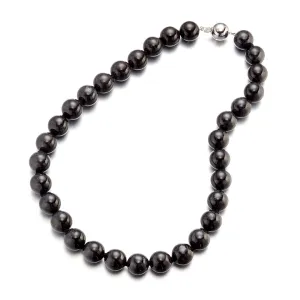 12.5mm Charcoal Jade Necklace