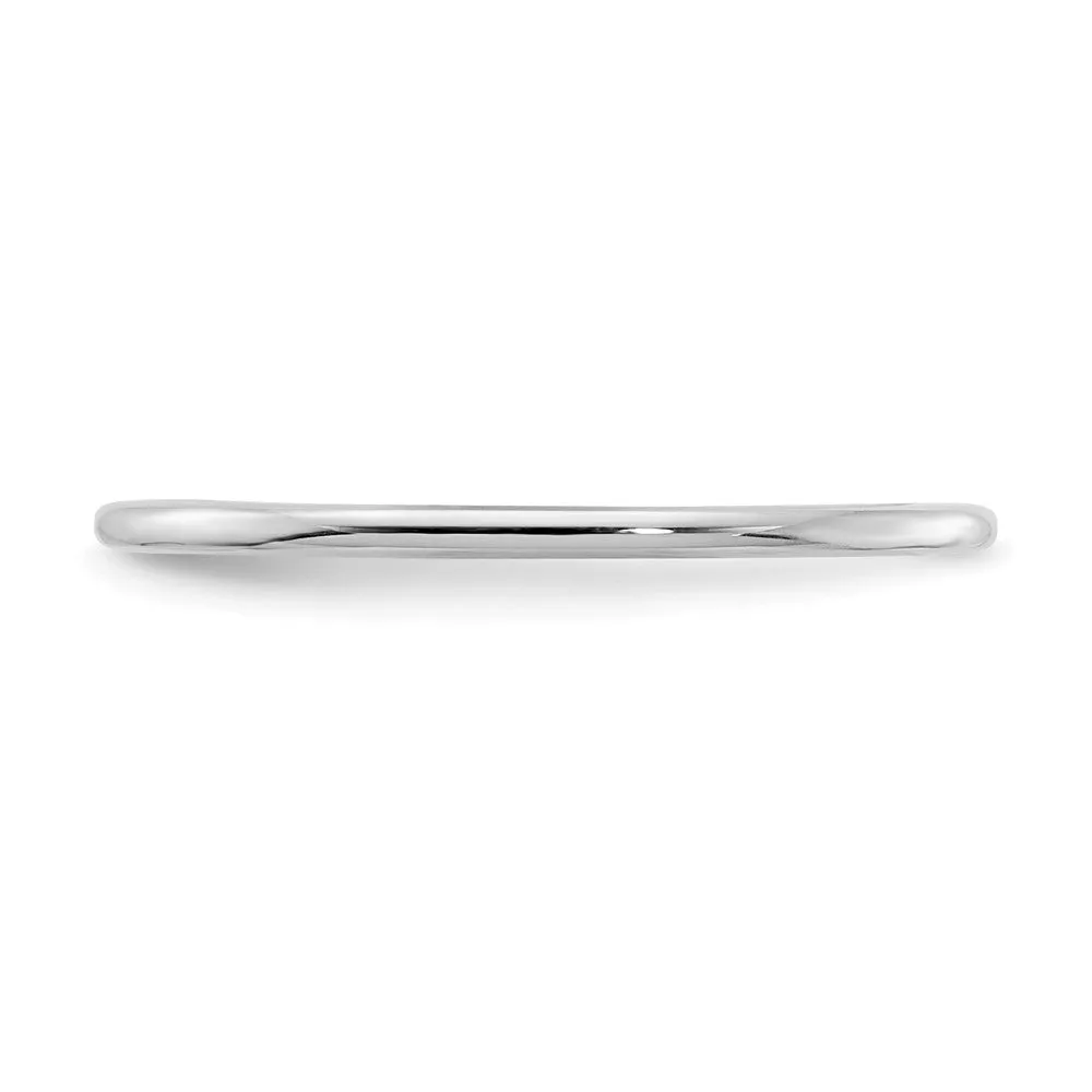 1.2mm 14k White Gold Polished Half Round Stackable Band