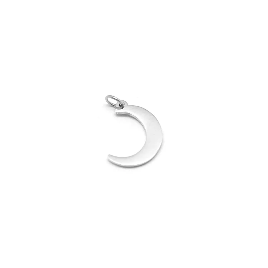 12mm Stainless Steel Moon Charm