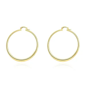 14K Gold Plating Sleek Classic Test Tube Hoop Earrings