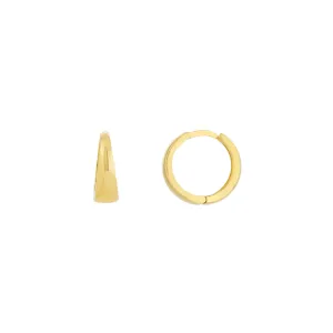 14k Gold Tapered Huggie Hoop Earrings