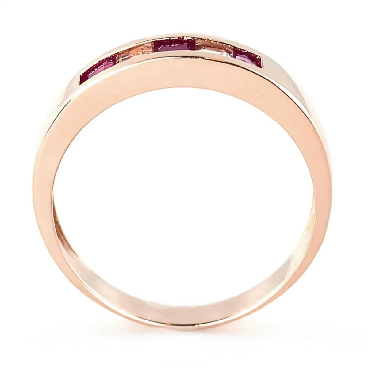 14K Solid Rose Gold Rings w/ Natural Ruby & Rose Topaz