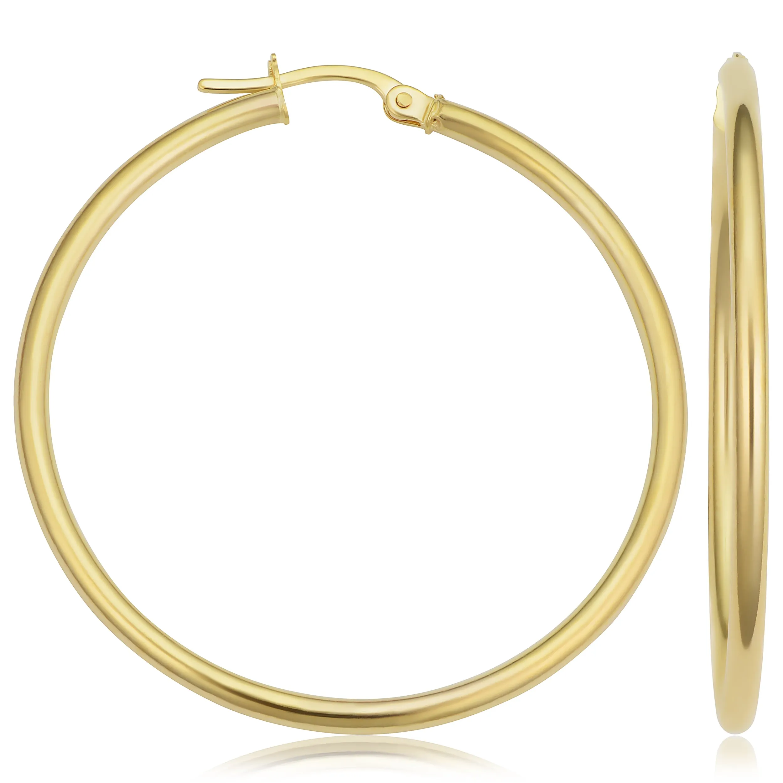 14k Yellow Gold Hoop Earrings (2x35 mm)