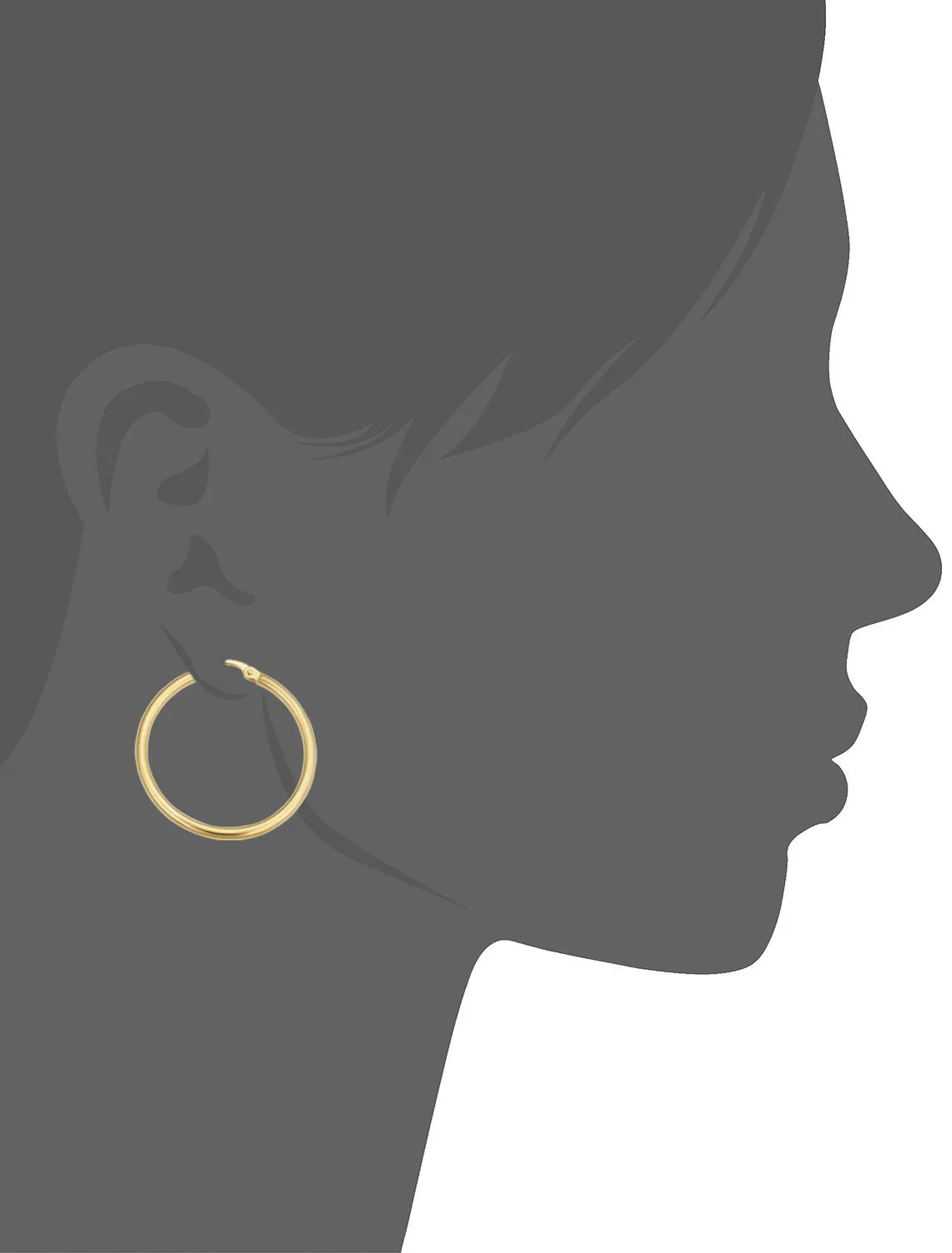 14k Yellow Gold Hoop Earrings (2x35 mm)