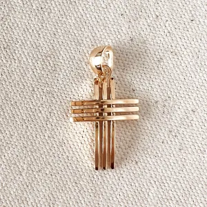 18k Gold Filled Deluxe Unisex Cross Pendant