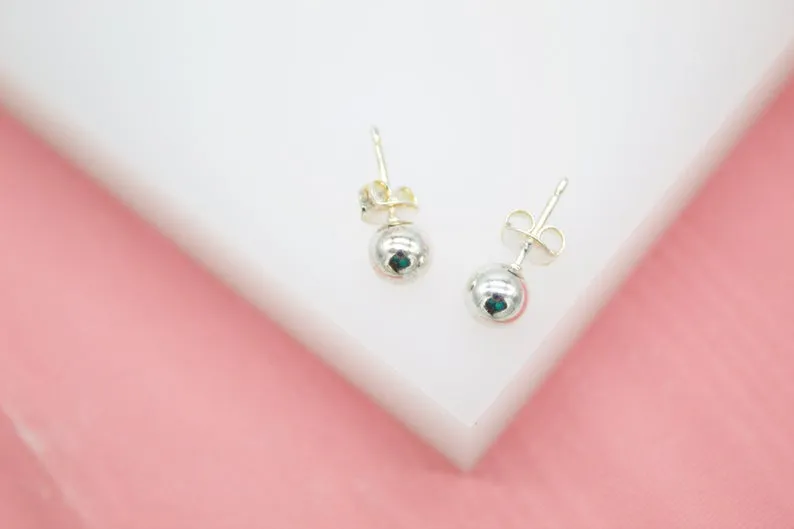 18K Gold Filled Tiny, Small Ball Stud Earrings (L140)(L145)