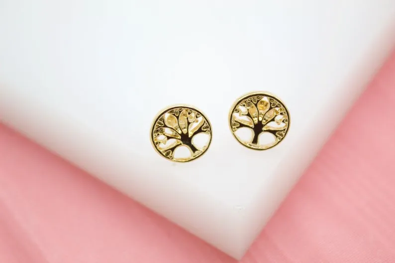 18K Gold Filled Tree of Life Earrings (L40)