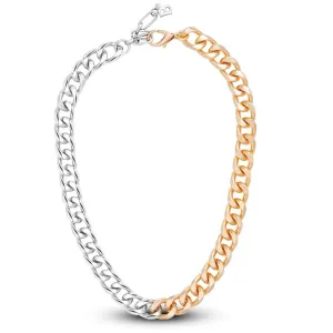 18K Gold Plated Two-Tone Cuban Chain Necklace