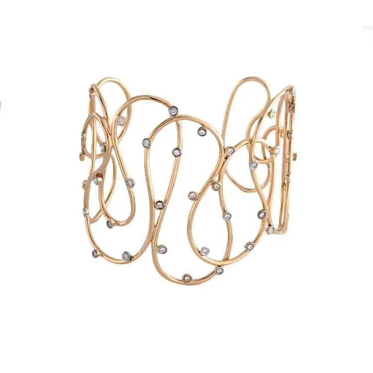 18k Rose Gold Diamond Cuff Bracelet