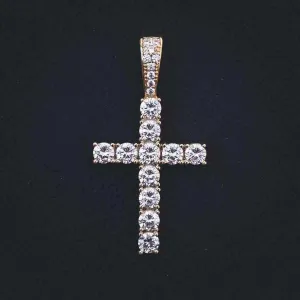 18k Vermeil Diamond Cross