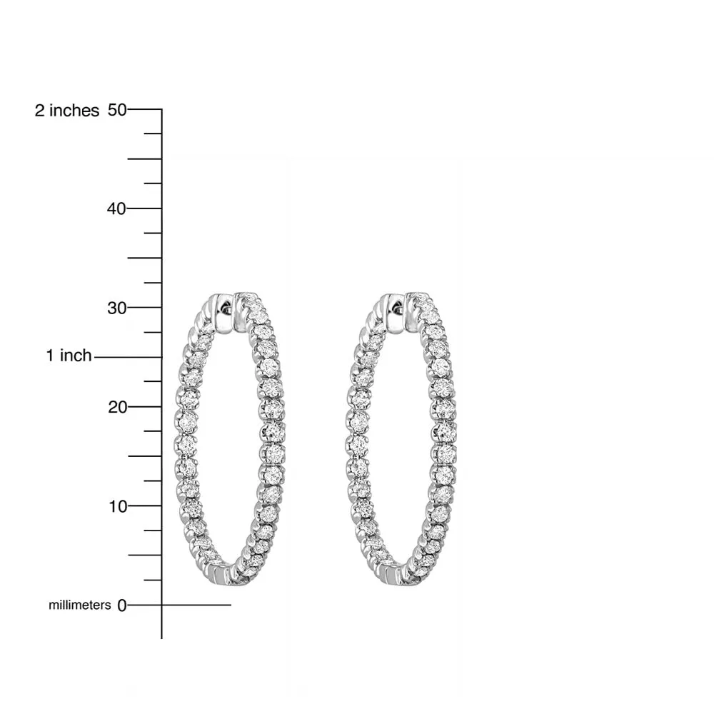 2 cttw Lab Grown Diamond Inside Out Hoop Earrings in 14K Gold