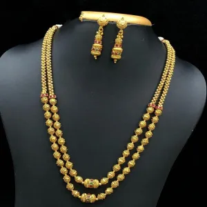 2 Layered Antique Style Neck set with Multi Stones