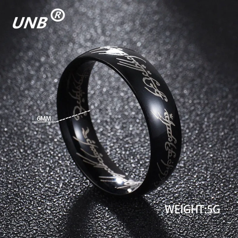 2016 Midi Ring Tungsten The One Rings of Power Gold Ring Lvers Women and Men Jewelry Wholesale Free Drop ship World of Warcraft