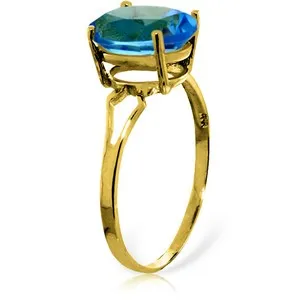 2.2 Carat 14K Solid Yellow Gold Party Themed Blue Topaz Ring