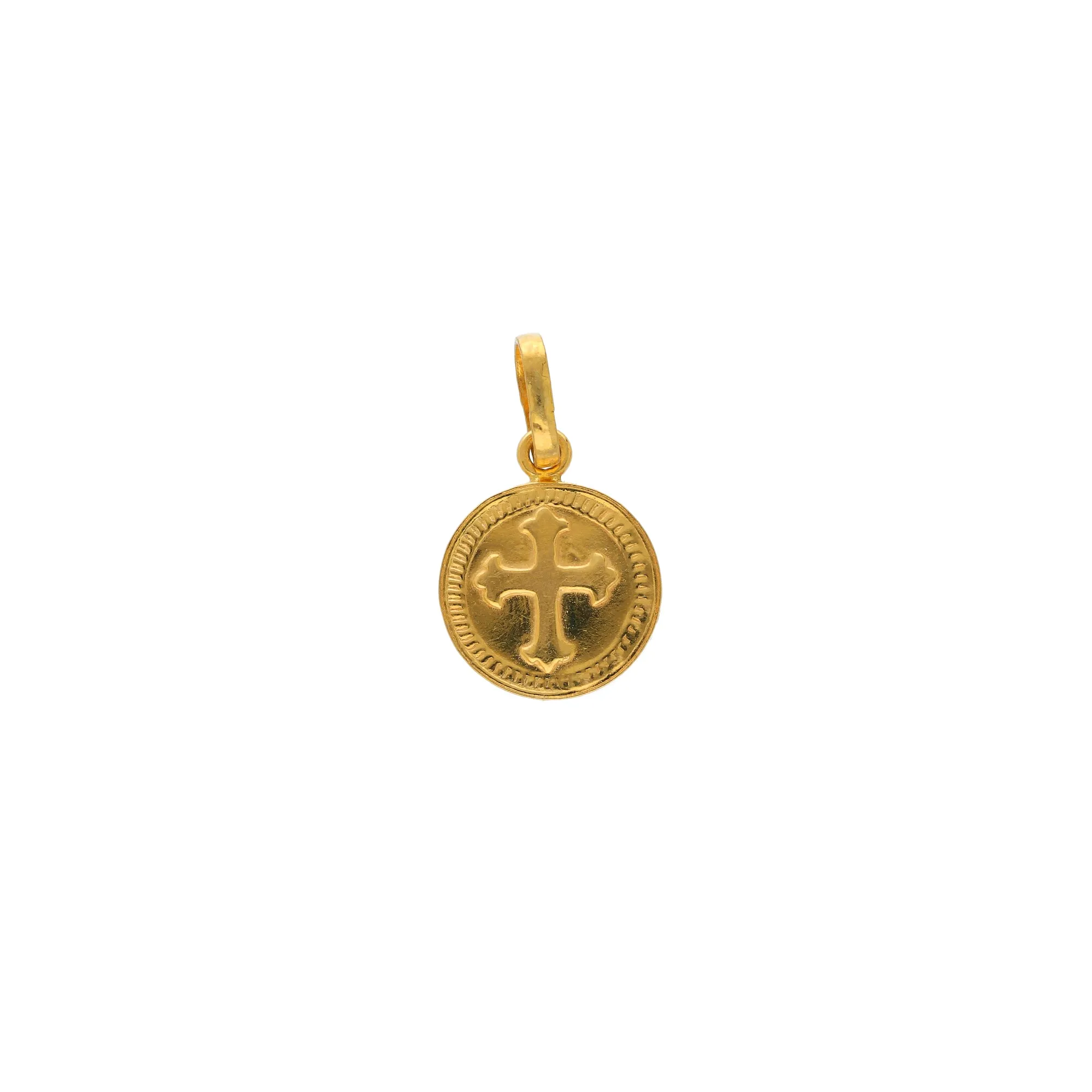 22K Yellow Gold Cross Pendant (1.3gm)