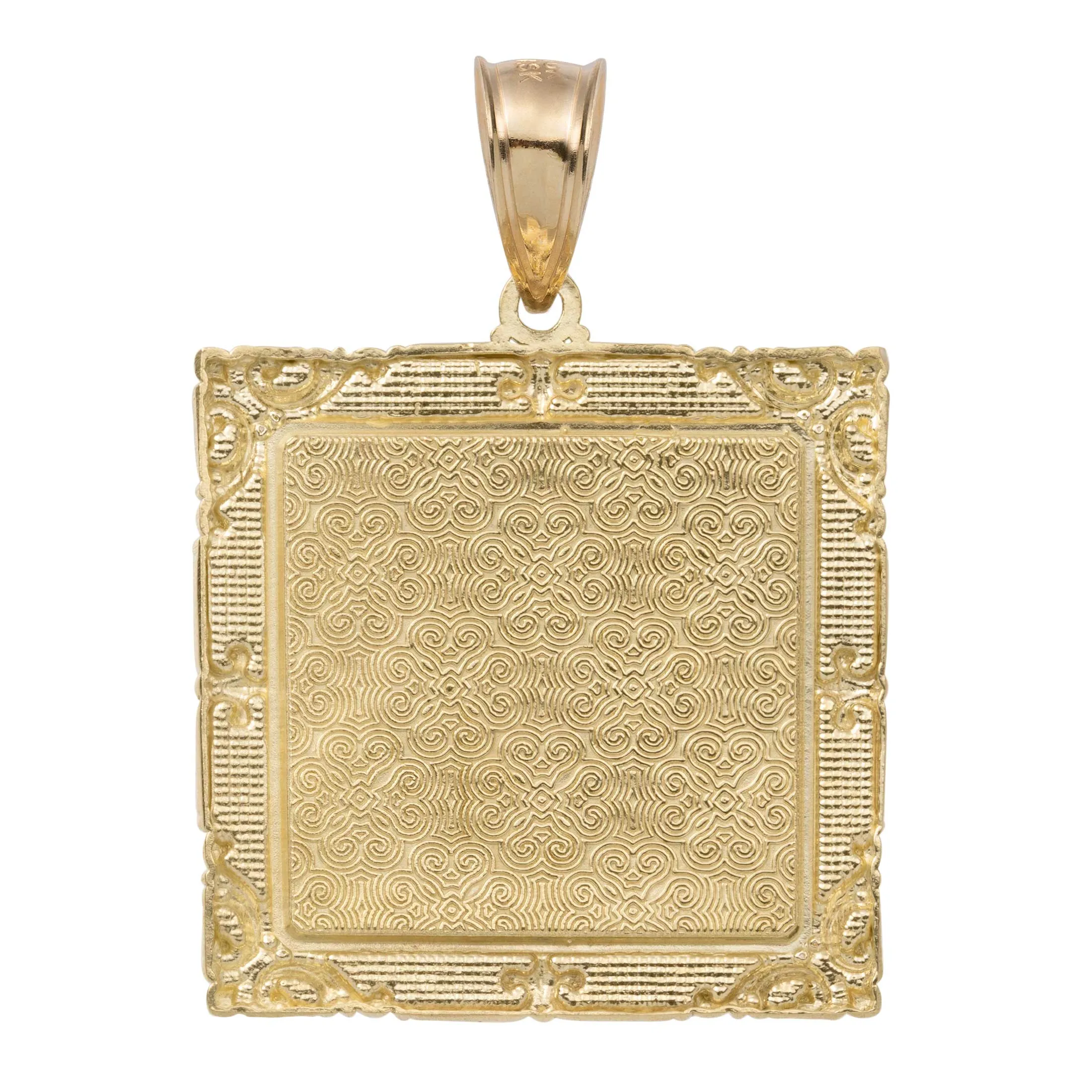 2" Framed Picture Memory Pendant 10K Yellow Gold