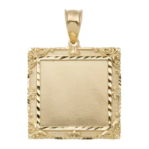 2" Framed Picture Memory Pendant 10K Yellow Gold