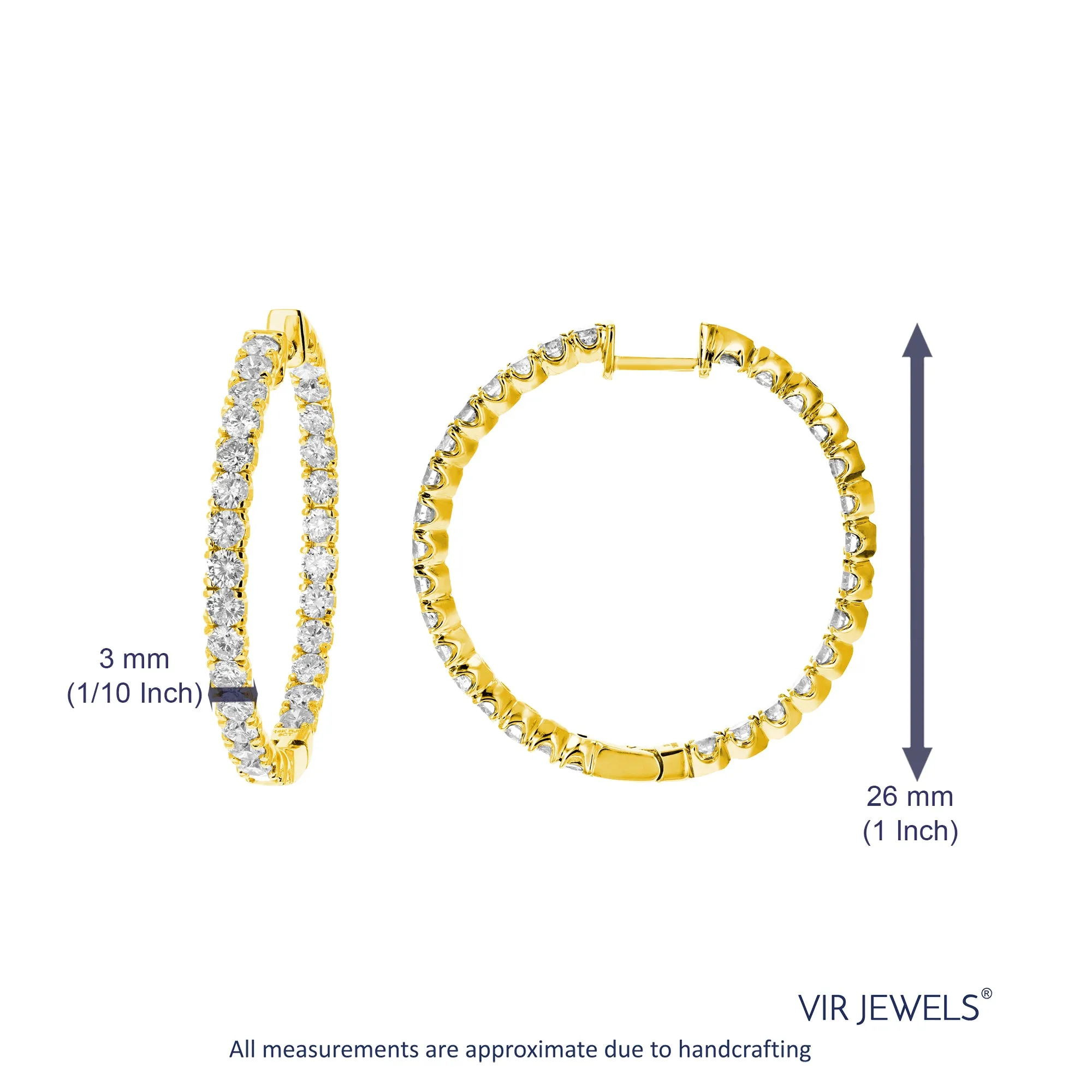 5 cttw Lab Grown Diamond Inside Out Hoop Earrings in 14K Gold