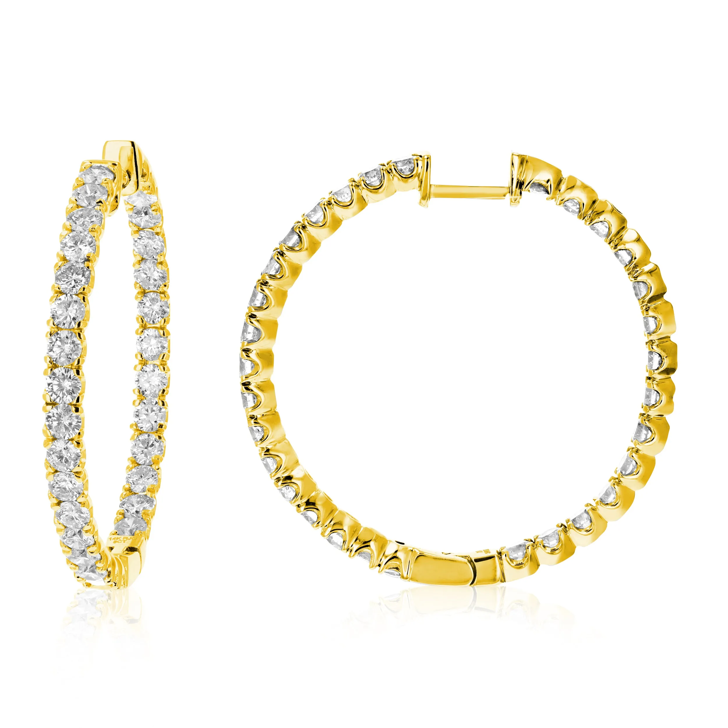 5 cttw Lab Grown Diamond Inside Out Hoop Earrings in 14K Gold