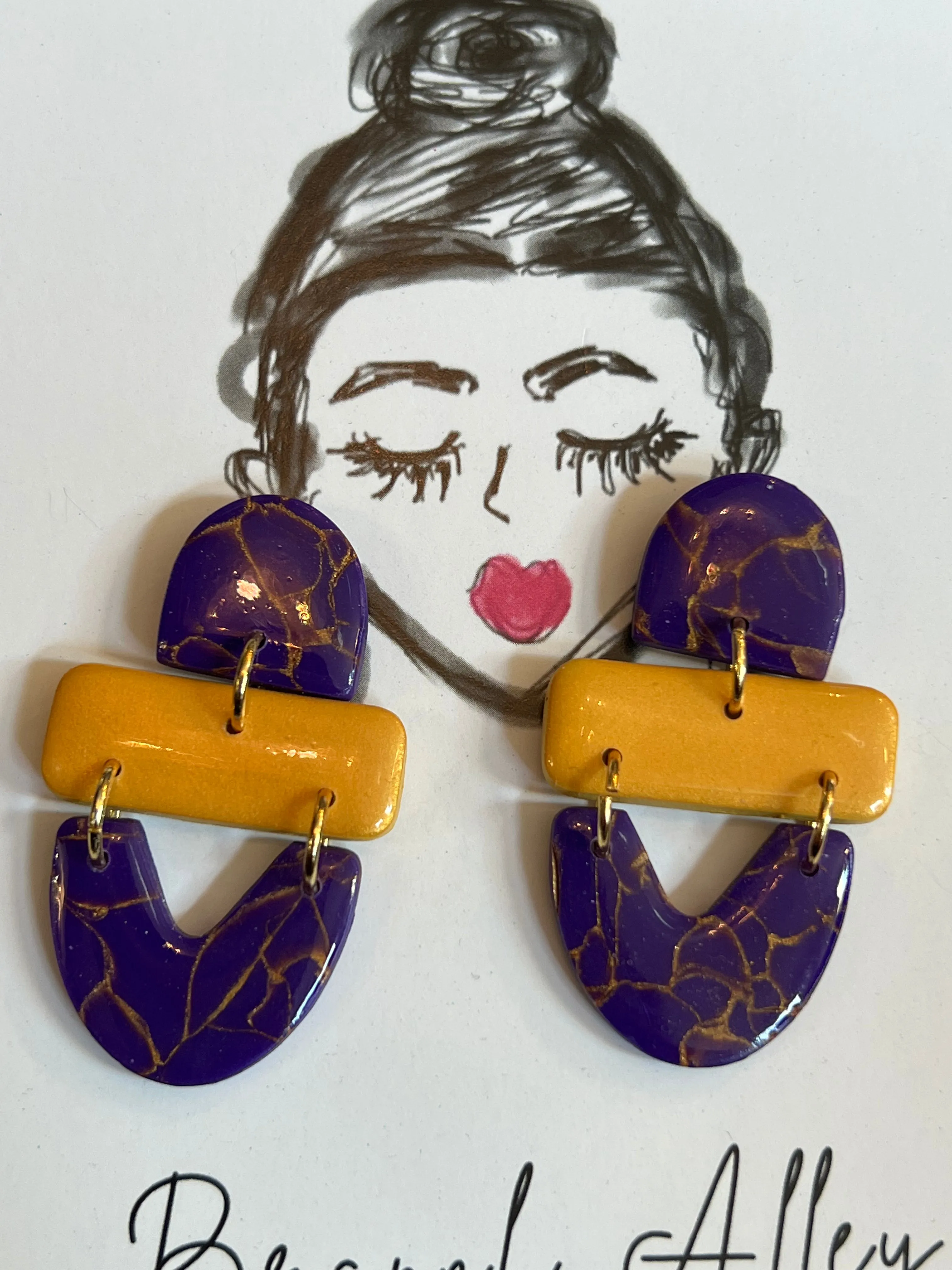 82328 LSU Spotted Jag Earrings