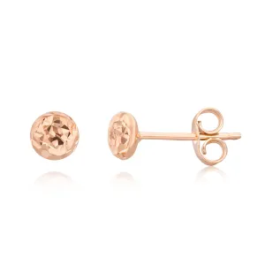 9ct Rose Gold Textured 4.5 mm Stud Earrings