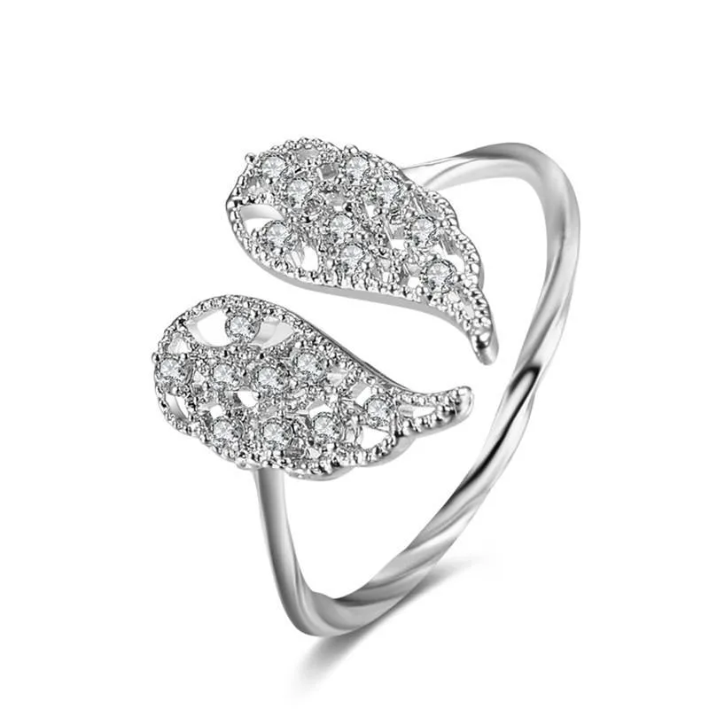 AAA Zircon Angel Wings Stretch Ring for women (Adjustable)