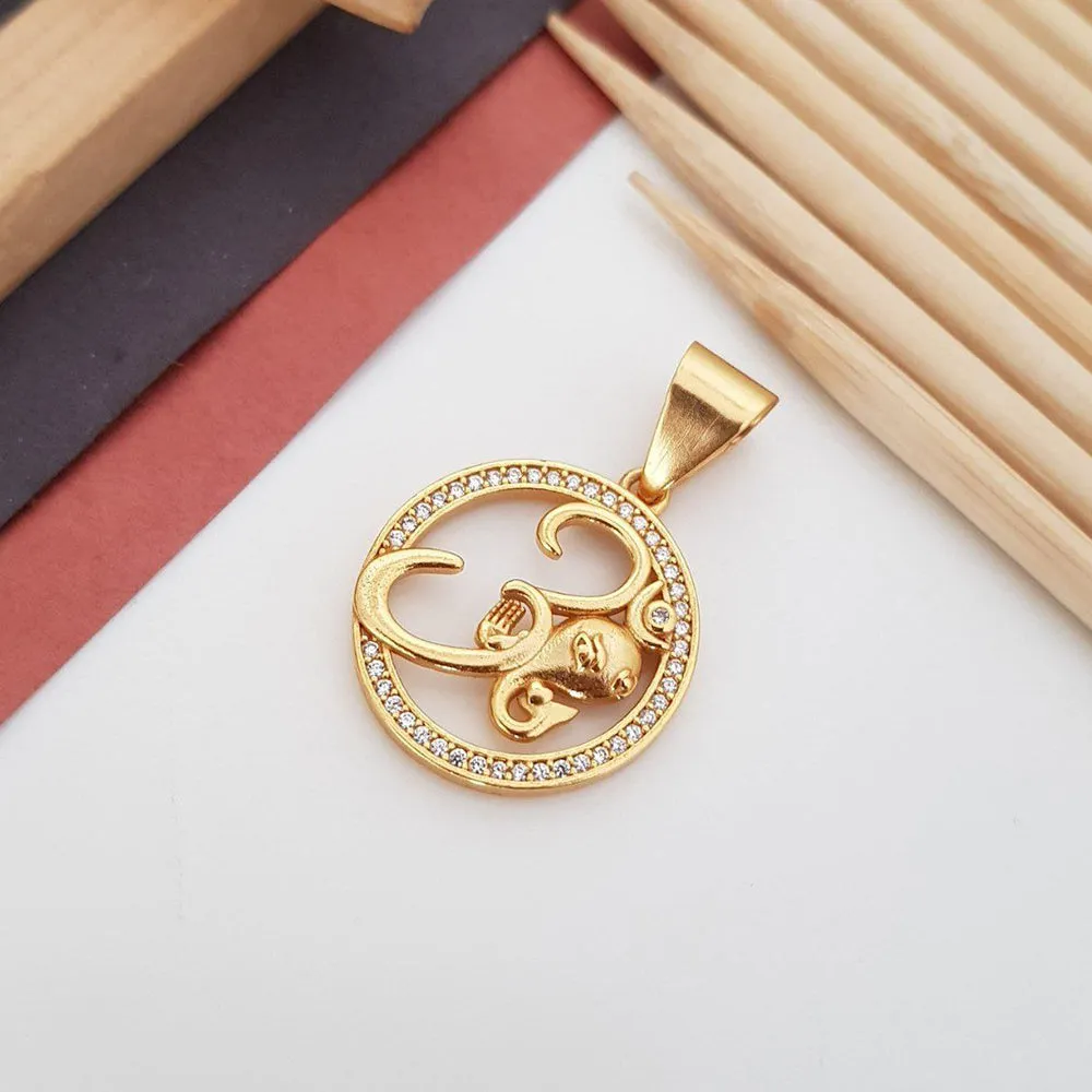 Aamrapali Gold Plated OM And Ganesha Pendant