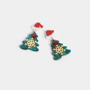 Acrylic Christmas Tree Earring