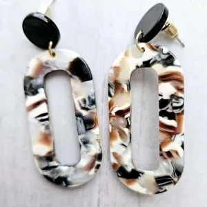 Acrylic Large Chocolate Loop Earrings