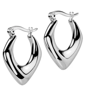 Apex Stainless Steel Hinged Hoop Earrings