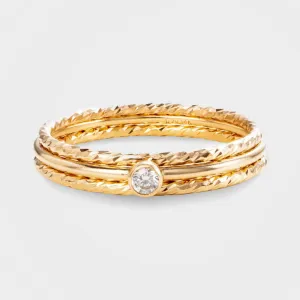 Ava - Gold Diamond Style Ringstack