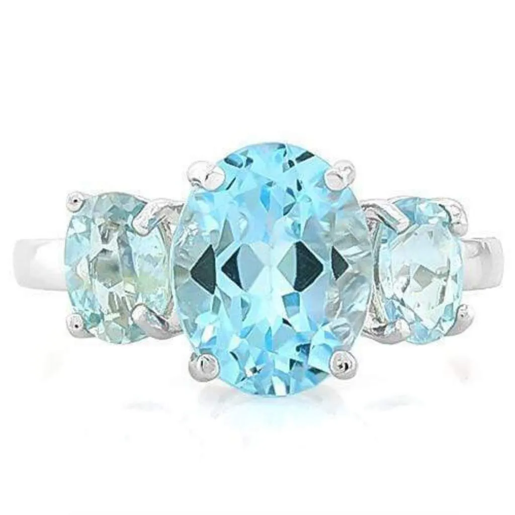 Baby Swiss Blue Topaz Sterling Silver Ring