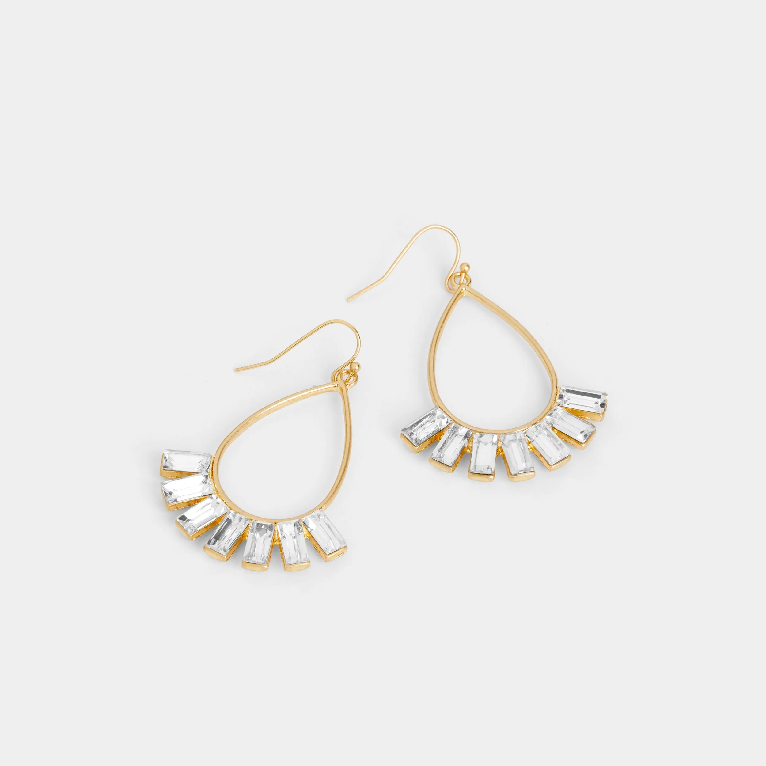 Bejeweled Teardrop Dangles - Gold