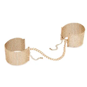 Bijoux Indiscrets Desir Metallique Mesh Handcuffs - Gold