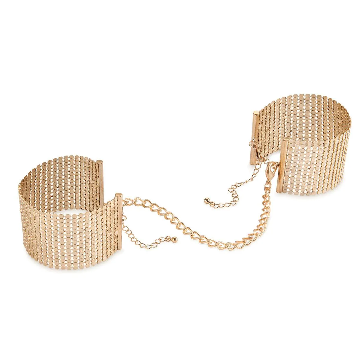 Bijoux Indiscrets Desir Metallique Mesh Handcuffs - Gold