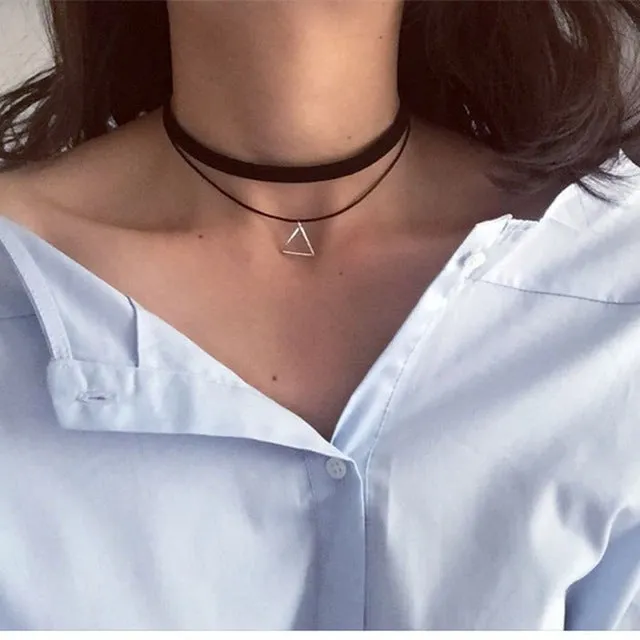 Black Suede Choker Necklace Multilayer Leather Goth Velvet Chokers Colares Jewelry Necklaces Punk Jewelery Bijoux One Direction