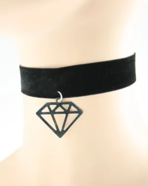 Black Velvet Chocker with Diamond