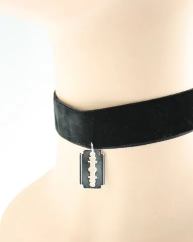 Black Velvet Choker with Blade