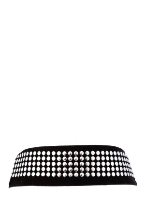 Black/Silver Velvet Stud Choker