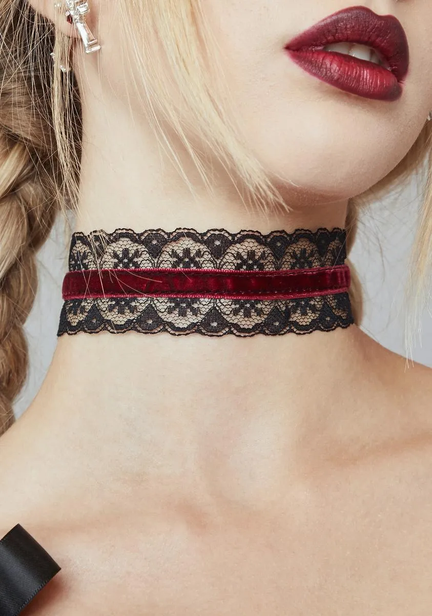 Burn Old Soul Lace Choker