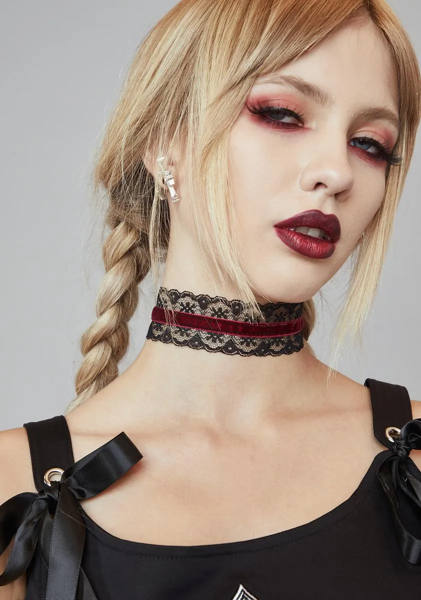 Burn Old Soul Lace Choker