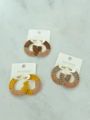 Camie Circle Raffia Earrings