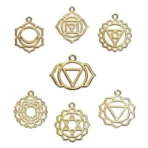 Chakra Charm Collection Gold Plated 7 Different Charms - COL348H