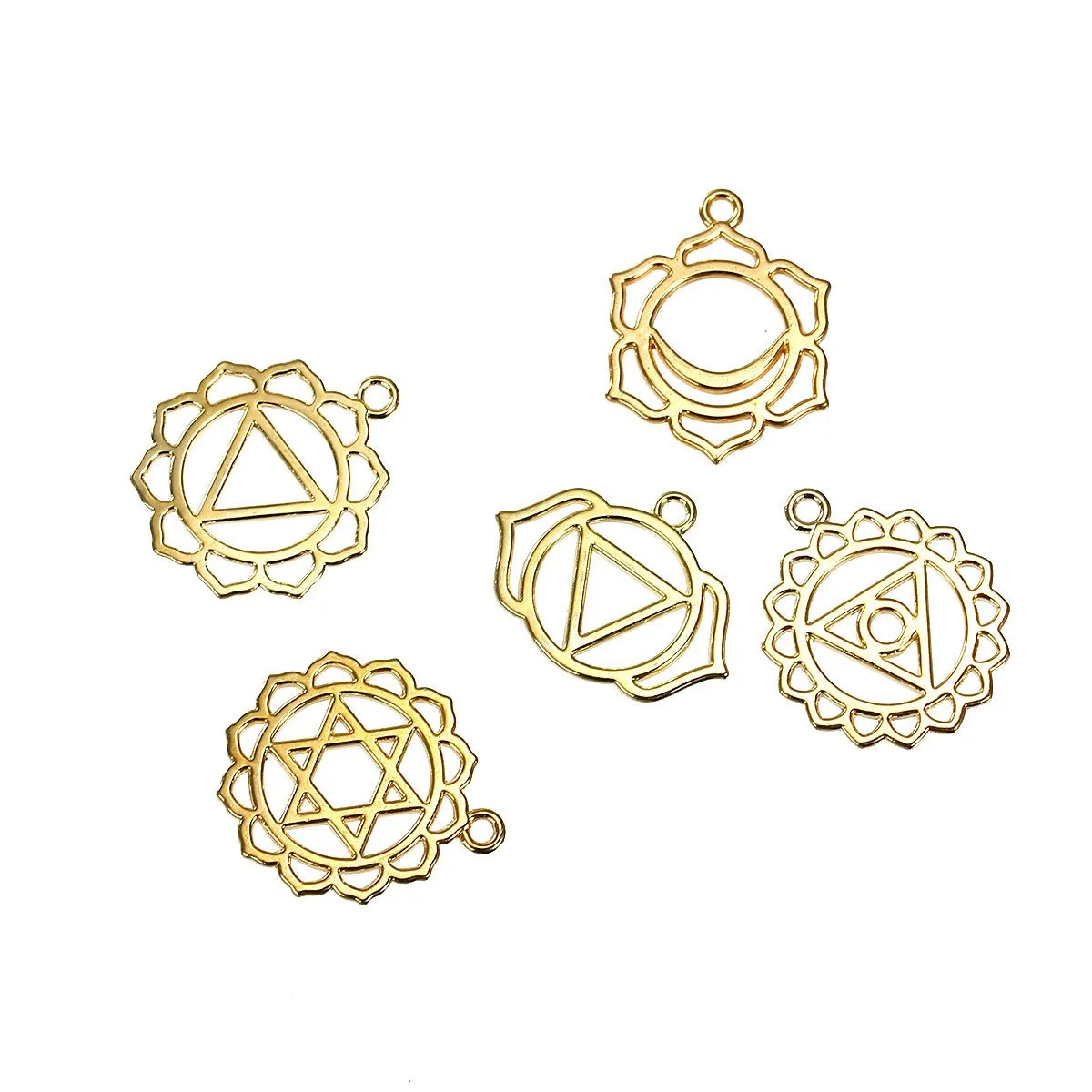 Chakra Charm Collection Gold Plated 7 Different Charms - COL348H