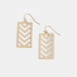 Chevron Drop Earring - Gold