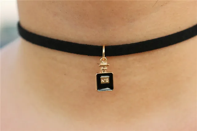 Choker Necklaces Men Women Black Velvet Suede Leather Short Collares Fashion Jewelry Gothic 90's Bijoux Steampunk Christmas Gift